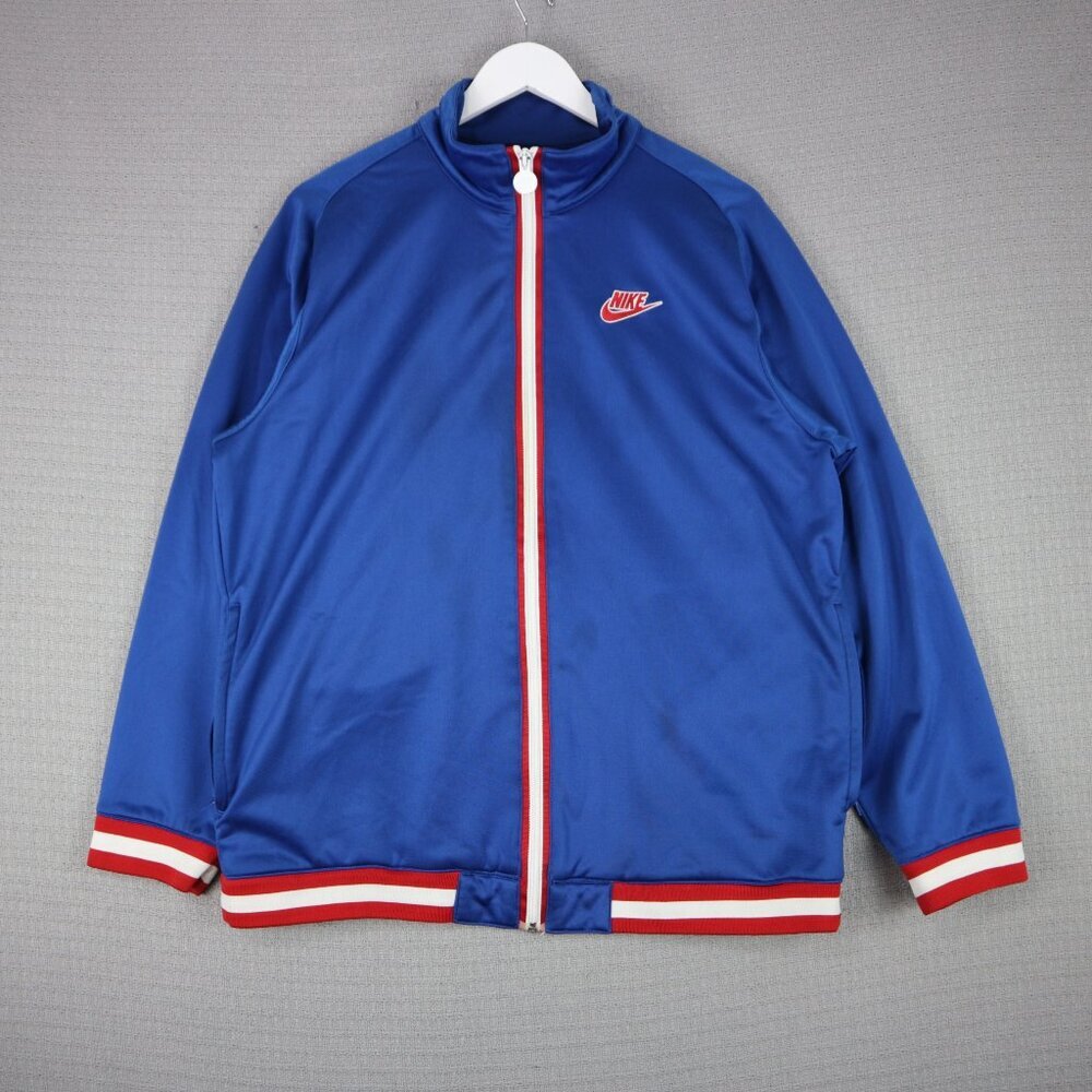 Nike Grey Tag 2000s Blue Red Track jacket Vintage Medium